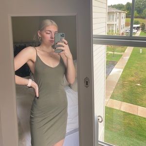 Olive green pencil dress /Small
